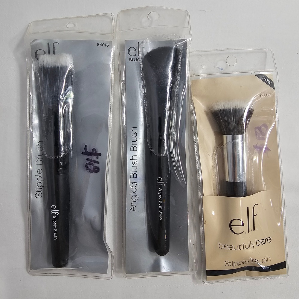 E.L.F. 3 Brushes Set - 2‎ Stipple 96003 & 84015 - Angled Blush 84022